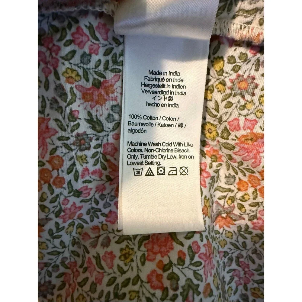 J Crew Pintuck Cotton Poplin Top in Scattered Blooms size XL